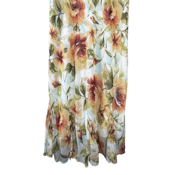 Y2K Babydoll Chiffon Midi Dress 16 Fairycore Ethereal Floral Whimsy Cottagecore - Picture 4 of 12